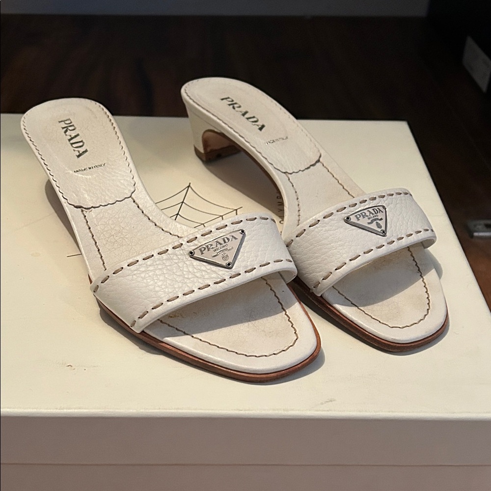 Prada Women's Cream Mules